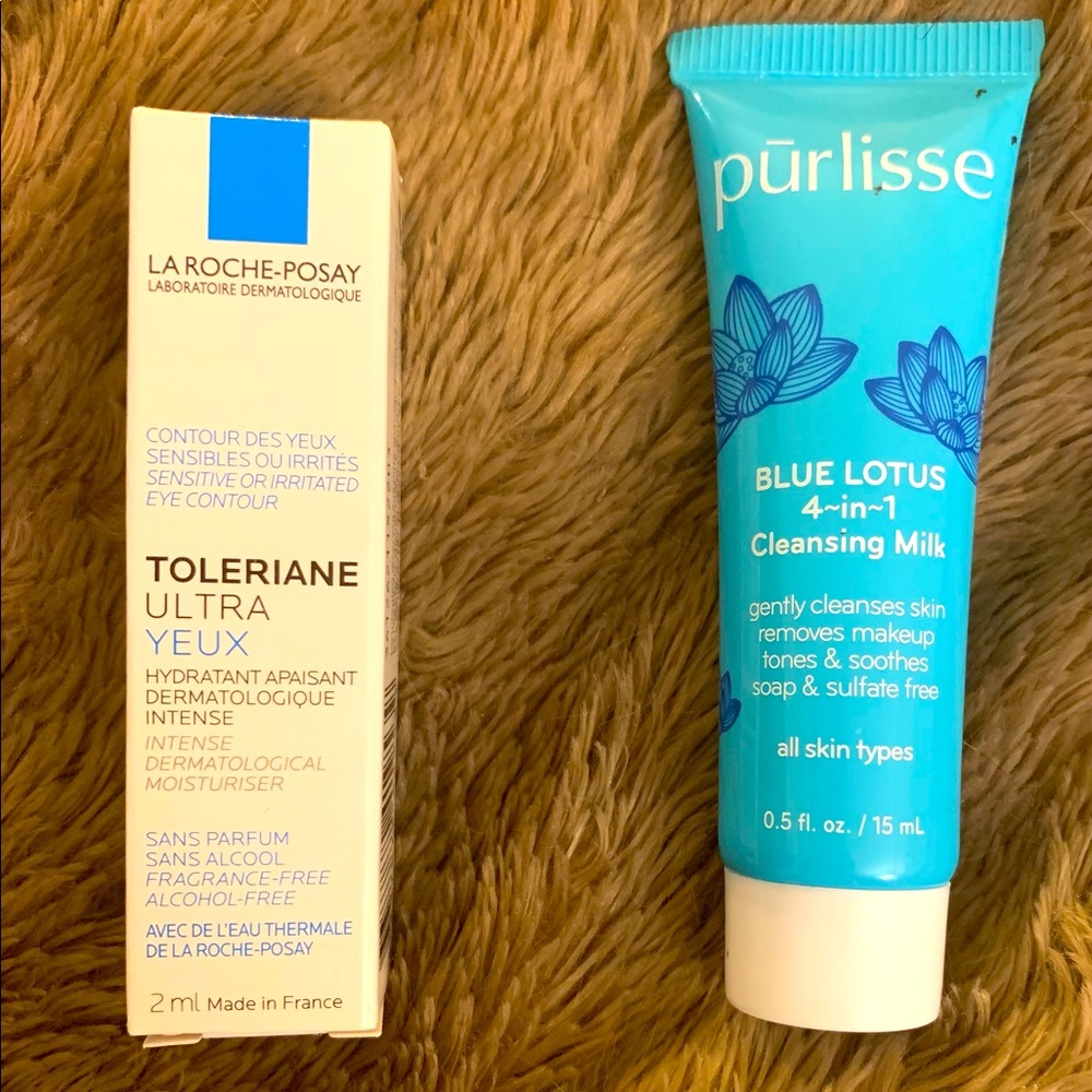 🌺 4/$20 - Purlisse Blue Lotus Cleansing Milk & La Roche-Posay Toleraine Eye